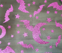 
              Tüll Halloween Fledermaus Fledermäuse Glitzer pink Mond Sterne BABuKI
            