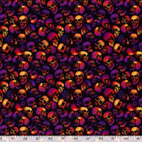 Polyester Jersey Polyesterjersey Halloween Totenkopf lila schwarz orange BABuKI