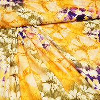 Viskose Batik orange olivgrün gelb lila