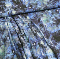 
              Viskose Crepe Krepp Fantasie blau dunkelblau mintgrün grau 1,05m REST
            
