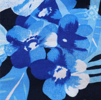 
              Viskose Stretch Blumen Stickerei Blüten nachtblau türkis
            