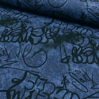 French Terry Streetart Graffiti Jeansoptik blau schwarz BABuKI