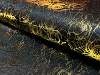 
              Polyester Jersey Polyesterjersey Halloween Spinne Spinnennetz schwarz gold Glitzer BABuKI
            