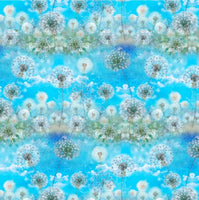 
              Viskosejersey Viskose Jersey Pusteblume Pusteblumen Blume Blumen hellblau 1,86m REST
            