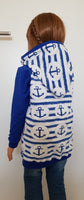 
              Hoodie Ahoi maritim Anker Größe 110-116 handmade blau
            
