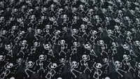 
              Bio Baumwollstoff / Webware Halloween tanzende Skelette schwarz
            