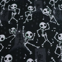 Bio Baumwollstoff / Webware Halloween tanzende Skelette schwarz