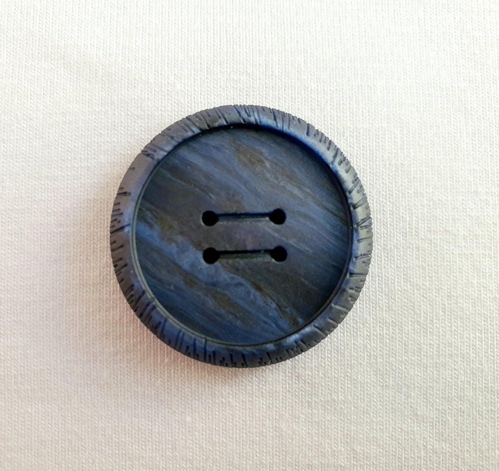 Knopf Knöpfe rund 28mm vier Loch blau