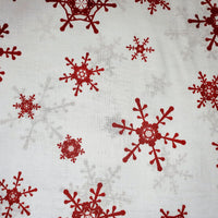 Baumwolle Weihnachten rote Sterne weiß