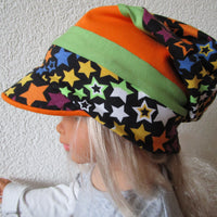 Schirmmütze Mütze Beanie Größe 51-55 Sterne handmade