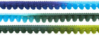 
              Pompomborte multicolor 10mm blau - grüner Farbverlauf
            