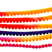 Pompomborte multicolor 10mm lila - pinker Farbverlauf
